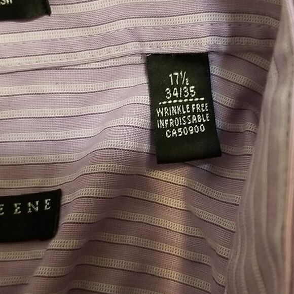 🎁5/$25 Geoffrey Beene Mens Dress Shirt Button Down 17.5 34/35 No Iron - Picture 7 of 8